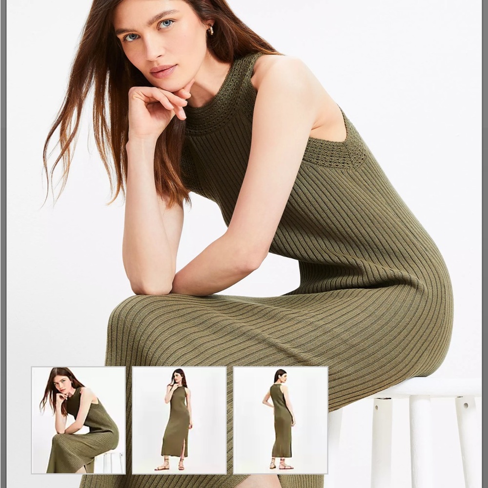 NWT Loft Olive Green Maxi/midi Dress